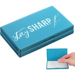 NUOBESTY 2 Pack Magnetic Needle Case for Sewing, Portable Rectangular Pin Holder Storage Box, Embroidery Needle Minder Keeper, Cross Stitch Hand Stitching Organizer Tin