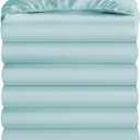 Maple&Stone Twin Fitted Sheet Only - Bulk Pack of 6 Bottom Sheets - Premium Soft & Breathable, Brushed Microfiber Fabric for Twin Size, Light Blue