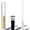 Sourdough Aliquot Jar Kit - Precision Dough Starter Fermentation Tracker Tools, Glass Rise Measuring Tube with 0-150% Scale, Pump, Silicone Base & Cleaning Brush for Artisan & Home Bread Baking