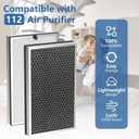 112 Replacement Filter Compatible with MA Series 112 V2.0 Air Purifier for Pollen,Smoke, 3 in 1 True HEPA Activated Carbon Filter, 4 Pack
