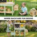 Frogprin Mud Kitchen for Kids, Outdoor Play Kitchen with Insect Observation Box & Planter Box, Kitchen Accessories, Gardening Tool Toy, Removable Sink Faucet, Wooden Pretend Kitchen for Boys Girls 3+, 42.52 x 32.68 x 12.99 inches