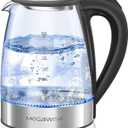 MegaWise Electric Kettle, 1.8L Borosilicate Glass Tea Kettle with LED Light, Auto Shut-Off and Boil-Dry Protection Cordless Kettle Fast Boiling