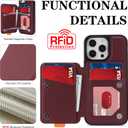 GUERNICA for iPhone 14 Pro (6.1") Case Wallet with Card Holder, RFID Blocking Leather Protection, Shockproof Women Men Phone Case for Apple 14 Pro, Wine Red