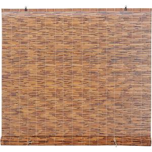 Bamboo Reed Cordless Light-Filtering Shades, Manual Roll-Up Roman Blinds Bamboo for Indoor Windows, Reed Shades for Patios, Palapas by Forever Bamboo Coffee 72 in W x 72 in H