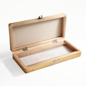 Wooden Microscope Slide Storage Box, Durable Specimen Storage Cabinet for 50 Slides, Laboratory Sample Kit, for Biological Science Lab Education- Ideal Accessories for Dexter Blood Slide Box