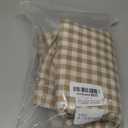 KKJIAF 2 Pcs Plaid Ruffle Pillow Case Standard Size, Ruffled Gingham Cotton Pillowcases 20x26 Inch, Linen Feel Plaid Bed Pillow Shams with Envelope Closure for Bed Sofa (Taupe)