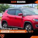 Rain Guards Fit for Jeep Compass 2017 2018 2019 2020 2021 2022 2023 2024 2025 2026, Tape-on Durable Side Window Sun Wind Deflectors 2017-2026 Compass Rain Guard Black 6 PCS