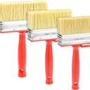QWORK 3-Pack Deck Stain and Sealer Brush Set 3" 4" and 6" Wide Block Paint Brushes with Synthetic & Natural Bristles for Fences Walls & Large Wood Surfaces, Heavy Duty Coating Tools