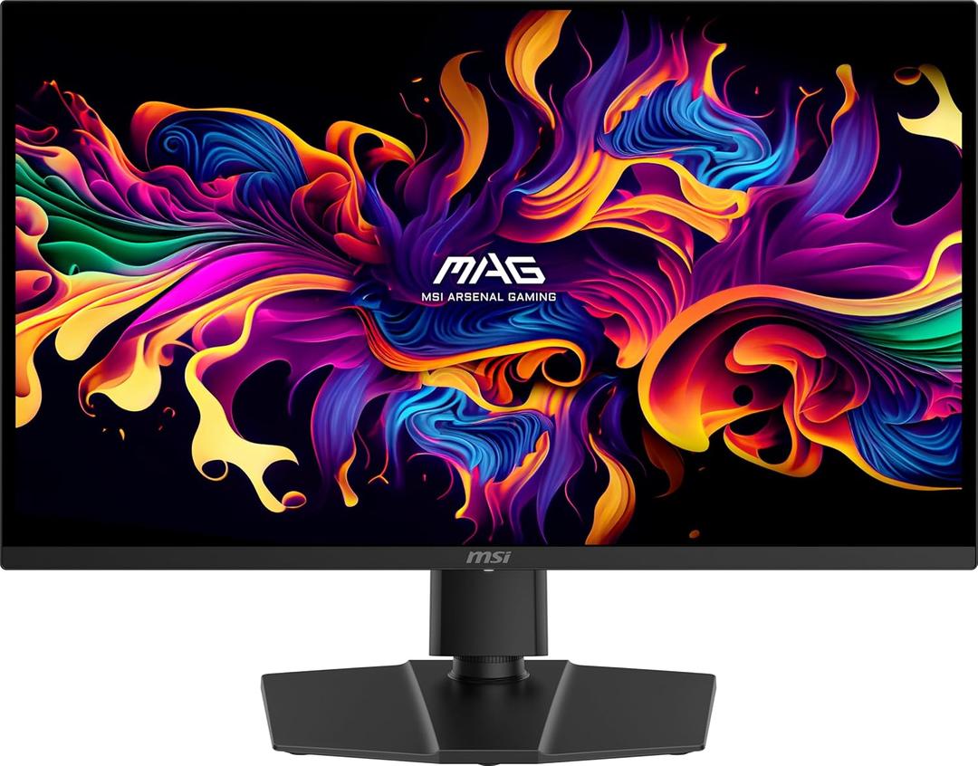 MSI MAG 273QP QD-OLED X24 27-inch 2560 x 1440 (QHD) Gaming Monitor, 240Hz, Adaptive-Sync, HDMI, DisplayPort, VESA Mountable, Tilt, Height Adjustable, Speaker, 0.03ms, Black