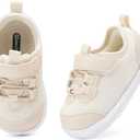 BMCiTYBM Baby Walking Sneakers Mesh Barefoot Boys Girls Breathable Shoes (12-18 Months Toddler, 1-camel)