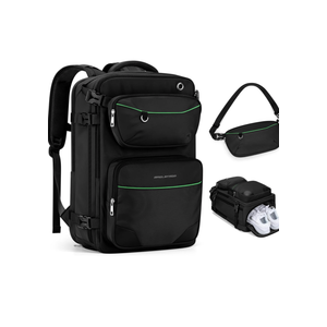 Maelstrom Travel Backpack for Men Women, 35L Carry on Backpack for Traveling on Airplane,with Belt Bag&Shoe Compartment,Waterproof Laptop Backpack fit 17”Laptop-Classic Black, Large