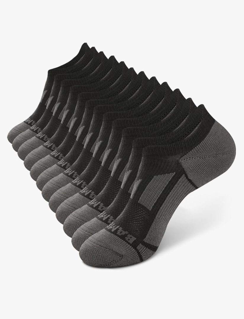 BAMBOO COOL Men's No-Show Socks Low Cut Breathable Moisture-Wicking Socks Non Slip Running Workout casual, 5 Packs