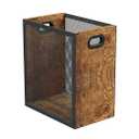 Small Trash Can, Retro Garbage Can With Handle, Iron and Wood Combination Office Trash Can, Industrial Style Design Wastebasket Bin for Bathroom, Laundry Room, Kitchen, Office, Dorm(2.2 Gallon)