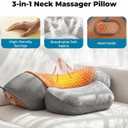 Freebody 3-in-1 Neck Massager Pillow with Heat & Massage, Ergonomic Neck Support Pillow with Stretching Support for Home & Office Use, Grey