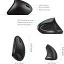 Lekvey Ergonomic Mouse, USB C Wireless Vertical Mouse, Dual Mode Rechargeable USB-A & Type-C Ergo Mouse, 1600 DPI, Relieves Wrist Pain and Carpal Tunnel, for Laptop Computer Mac MacBook PC, Black