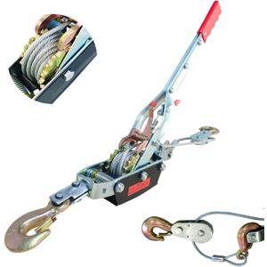 Come Along Winch - 11000 lbs/5T Pulling Capacity,12ft Steel Cable,3 Hooks,Dual Gear Power Puller,Automotive Hoist Cable Puller for Vehicle Rescue,Construction,and Farm