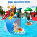 EZIGO Baby Pool Float with Canopy UPF50+ Sun Protection, Inflatable Kids Pool Floats with Ocean Animal Toys for Baby 6-36 Months, Infant Swimming Float with Adjustable Safety Seat for Boys Girls