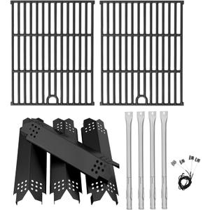Grill Parts for Nexgrill 4 Burner 720-0925 720-0925P 720-0925PG, Cooking Grate, Heat Shield and Burner Kit for Nexgrill 720-0925P Replacement Parts for Nexgrill 4 Burner 720-0925