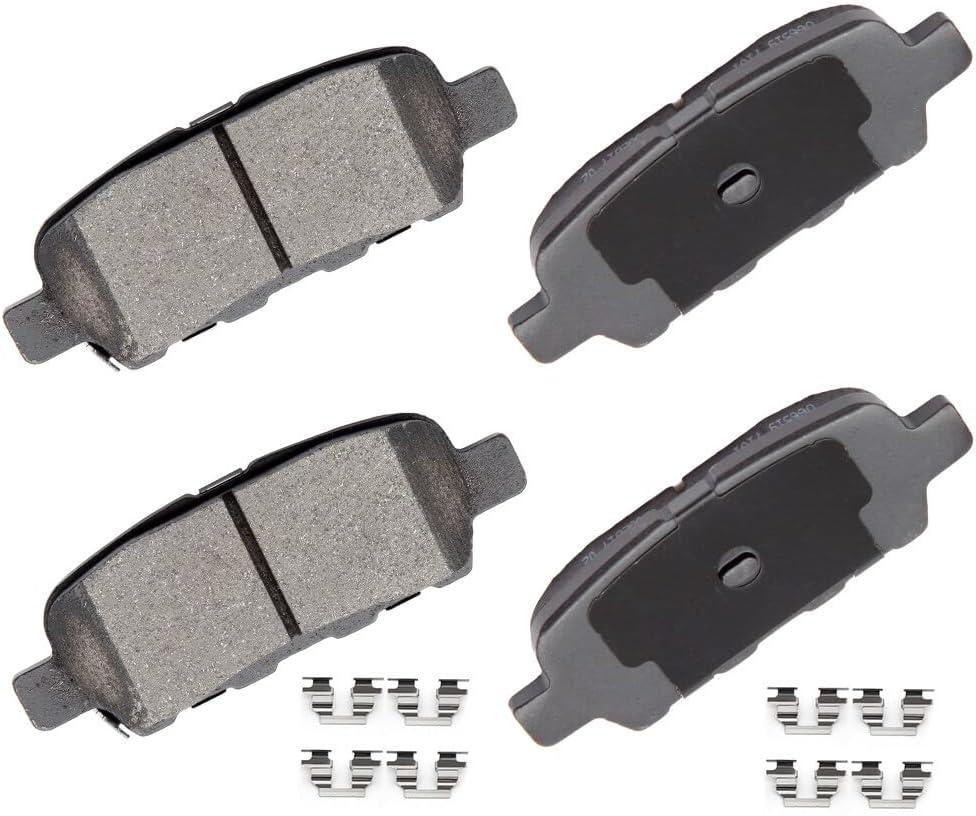 cciyu D905 Rear Ceramic Brake Pads Kits 4pcs fit For Infiniti EX35/FX37/FX45/G25/G35/M35/M37/M45/M56/QX50/QX60/QX70, For Nissan 350Z/370Z/Altima/Juke/Leaf/Quest/Rogue, For Suzuki Grand Vitara