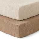 Pro Goleem Muslin Crib Sheets, 100% Cotton Crib Sheets for Boy Girl, one Pack Breathable Soft Neutral Baby Bed Sheets Set, Fits Standard Crib Mattress & Toddler Mattress 52"x28", (Brown＆Beige)