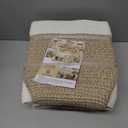 OIAHOMY 4 Pack Storage Baskets for Organizing, Basket for Shelves with Handle, Woven Baskets for Storage Toys, Towels, Books, Cotton Rope Basket 13" L x 9 " W x 7.8 " H, Brown & White