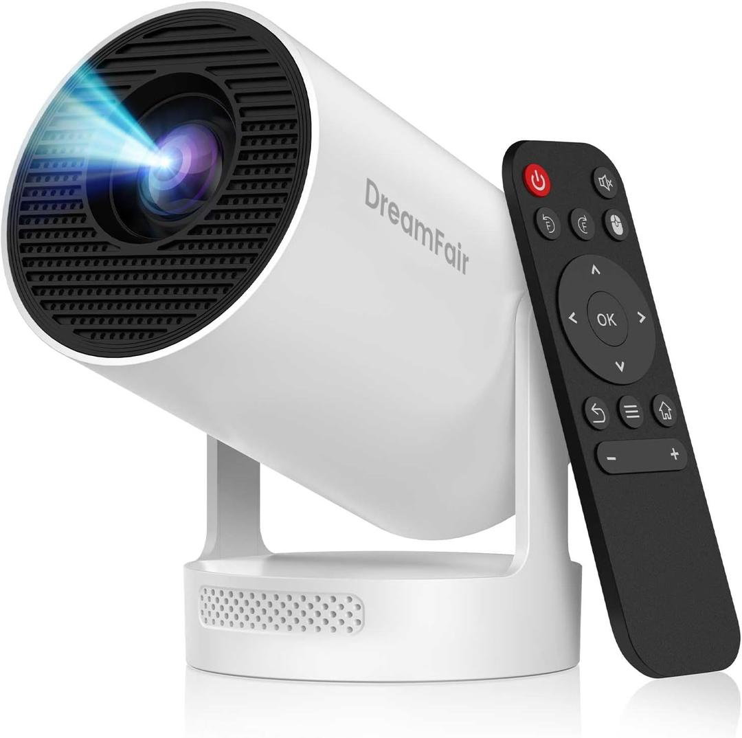 Electric FocusMini Projector, Support 4K 1080P, 210 ANSI Portable Projector with WiFi and Bluetooth, Auto Keystone Correction Video Projector, Compatible with Smartphone,TV Stick,Laptop