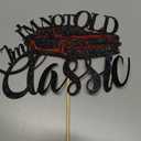 I'm Not Old I'm Classic Cake TopperVintage Red Car Birthday Cake TopperMen Glitter Black 40th 50th 60th 70th 80th 90th 100th Birthday Party Decoration Supplies