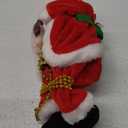 SMLJFO Santa Claus Climbing Ladder Electric Black Santa Claus Christmas Decoration Hanging Bead with Music Climbs Up and Down Doll for Christmas Tree Xmas Decor,100cm long,doll 21x13cm