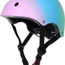 Kids Bike Helmet, Adjustable and Multi-Sport, from Toddler to Youth, 3 Sizes (Medium: 21.3" - 22.4", Pink Blue Green)