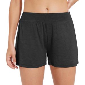 WiWi Viscose from Bamboo Pajama Shorts for Women Soft Casual Sleep Wide Leg Lounge Bottoms Pj S-XXL (Charcoal Heather, XL)