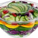 Comfy Package [32 oz. - 50 Count] Clear Plastic Salad Bowls with Lids, Disposable Salad Containers for Lunch - Perfect for Takeout, Salads, and Meal Prep
