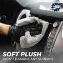 The Rag Company - Creature Edgeless Auto Detailing Towels; Professional 70/30 Blend, Dual-Pile Plush Microfiber, Buffing & Polishing, 420gsm - 16in x 16in - Ice Grey - 10-Pack