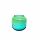 HD 6oz Iridescent Short Rounded Glass Candle Green