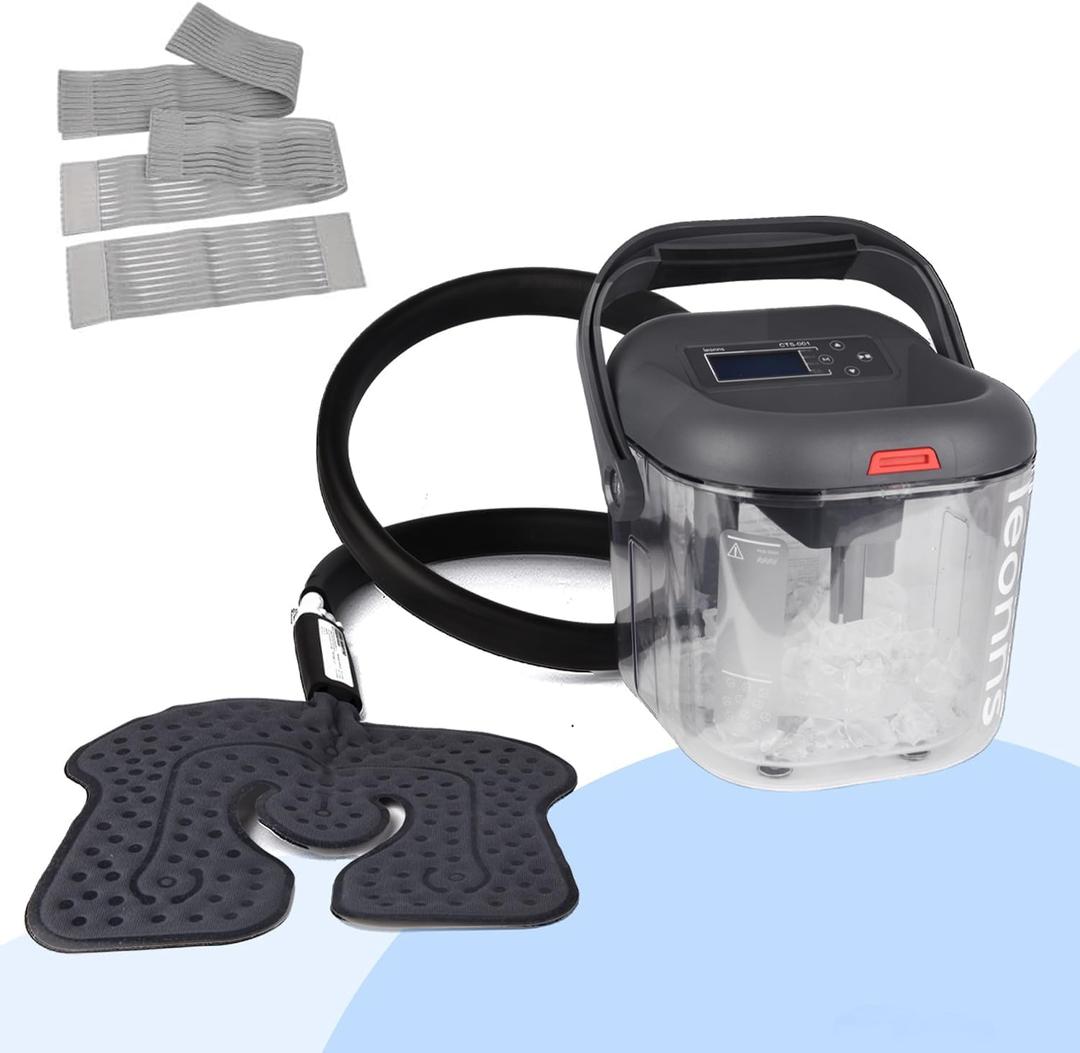 Cold Therapy Machine for Knee, Shoulder, Back and Hip After Surgery - Cryotherapy Machine with Universal Pad for Use in Multiple Places (Ice Machine + Universal Pad Included)