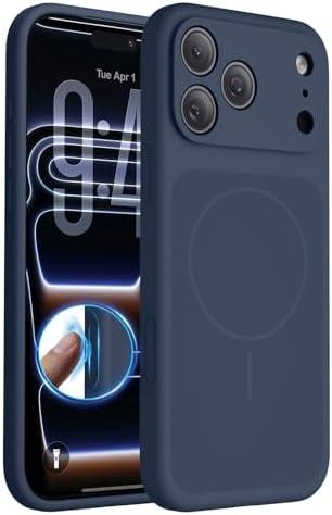 FlyReal Magnetic for iPhone 17 Pro Max Case, Design for iPhone’s New Back, Compatible with MagSafe, Integrated Silicone Camera Control & Camera Protection Microfiber Lining Case, 6.9", Navy Blue