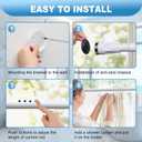 White Tension Curtian rod no drill, 42 to 60 inch Adjustable Heavy Duty black shower curtain rod for Windows bathroom Closet