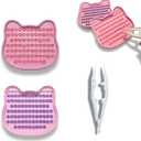 5mm Fuse Bead Organizer Tray, 2PCS Bead Storage Box, Fusible Beads Sorting Tray for Pixel Art Crafts, Fun Craft Organizer (Pink)