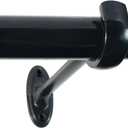 Decopolitan 27941-72ES 7/8-Inch End Cap Curtain Rod Set, 72 to 144-Inch, Black Espresso
