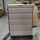 KROSER Carry On Luggage with Spinner Wheels & Built-in TSA Lock, Expandable Top Opening Hard Shell Suitcase Large Capacity Durable Rolling Luggage with USB Port, Carry-On 20-Inch, Matte Purple/Pink