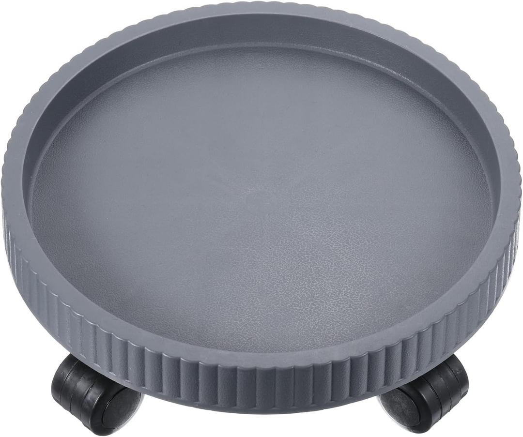 PATIKIL Plant Stand with Wheels, 11 Inch Heavy Plant Roller Base Movable Flower Round Potted Pallet Rolling Planter Caddy for Indoor Outdoor, Gray