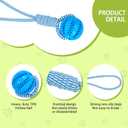 GLURUITE Rope Ball Dog Toy 12.59 Inches Chewing Ball for Molar Teeth Cleaning Interactive Outdoor Training Tug of War Toy for Small Medium and Larger Breeds Blue