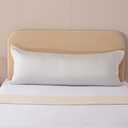 evolive Luxury 100% Tencel Material Silk Feel Cooling Breathable Pillow Cover/Pillowcase (White, 21X54 Body Pillow Cover)