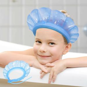 kair Baby Kids Bath Visor Soft Adjustable Silicone Toddler Children Shower Cap Hair Washing Hat Keep Kids Shield Water Out of Eyes & Ears Head Circumference 17"-24" (Blue, More Than 24 Months)