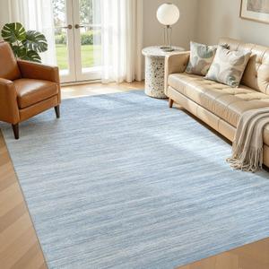 Jessibou 8x10 Area Rugs Living Room Washable Rug, Abstract Blue