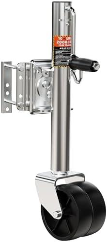 YOMILINK 2000 lbs Trailer Jack with Dual Wheel, Heavy Duty Swivel Boat Jack, 12" Lift, Bolt-on Tongue Trailer Jack for RV Boat Trailers