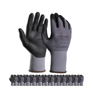 Safety Work Gloves MicroFoam Nitrile Coated-12 Pairs,Seamless Knit Nylon Gloves,Home Improvement,Micro-Foam Gloves 9/L