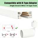 13FT H Track Lighting Rail Kit, White 3-Wire Single Circuit H-Type Track with Floating Canopy & Connectors