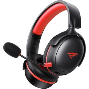 KOFIRE Wireless Gaming Headset, 2.4GHz USB Gaming Headphones with Bluetooth 5.4, 53MM 3D Stereo Sound, 65H Battery, ENC Noise Canceling Mic, for PS5, PC, PS4, Mac Black&Red