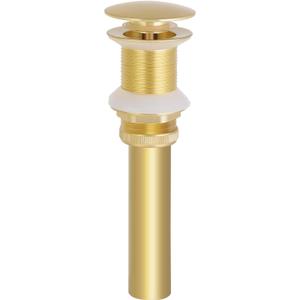 Pop Up Sink Drain Without Overflow, Bathroom Sink Pop Up Assembly Vessel Sink Drain, Brushed Gold
