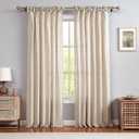 Central Park Linen Tie Top Curtain Semi Sheer Window Treatment Linen Cotton Blend Decorative for Living Room Drape 84 Inch Length Treatment for Bedroom Farmhouse Rustic Curtain, Linen, 1 Panel (50"W x 84"L (Pack of 1))